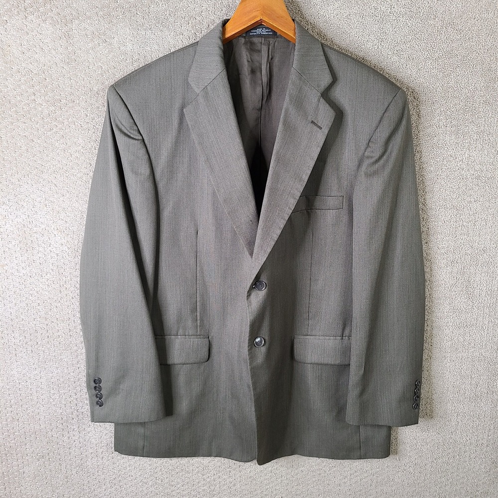 Towncraft Jacket Mens 44R‎ Beige Blazer Worsted Wool Blend 2 Button Suit Coat